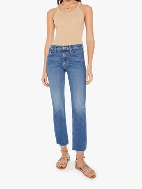 MOTHER The Mid Rise Rider Ankle Fray 28
